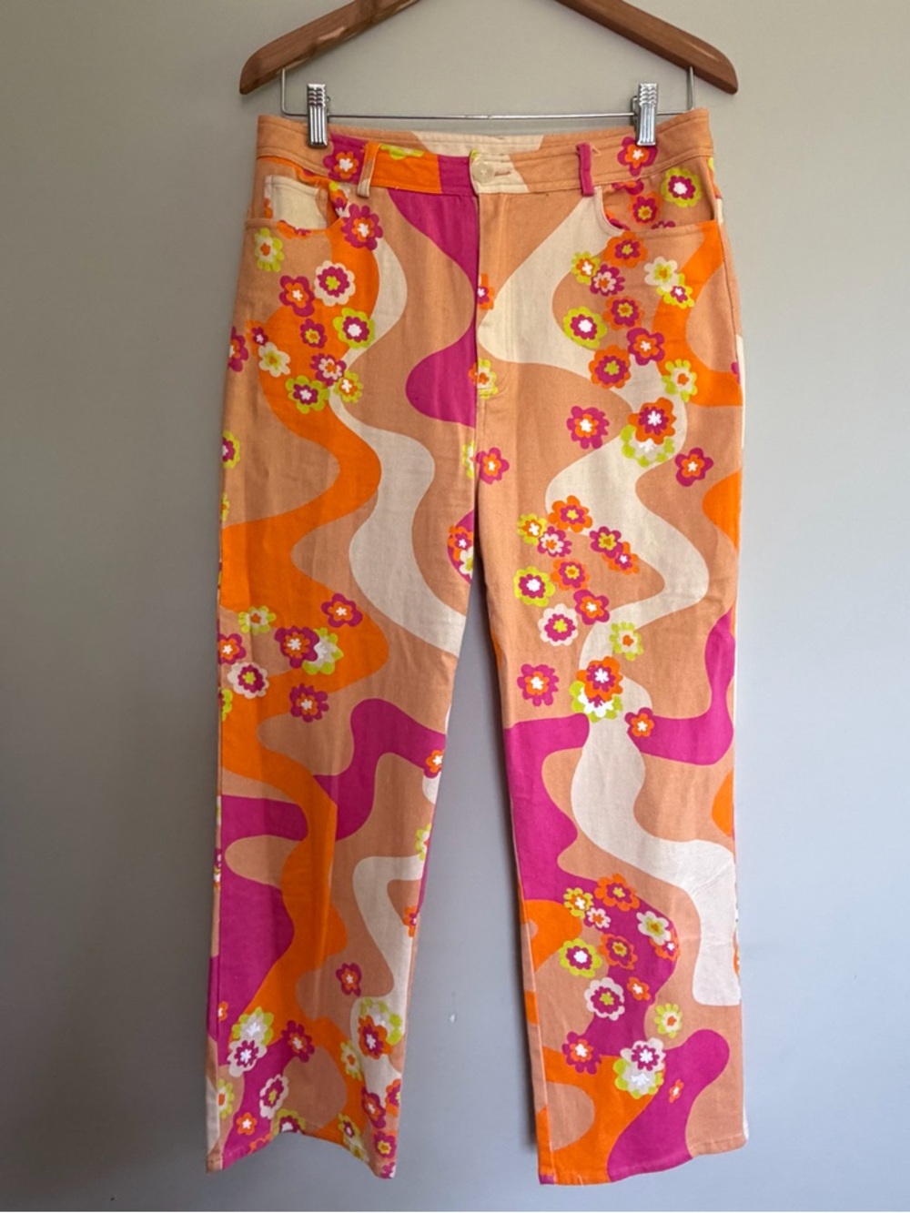Another Girl Vibrant Floral Wave Trousers 8